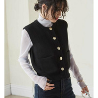 ニュアンスボタンニットベスト