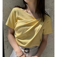 【ひんやり/UV対策】上品ドレープリブTシャツドレープリブＴシャツ