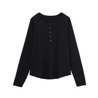 ヘンリーネックワッフルロンT