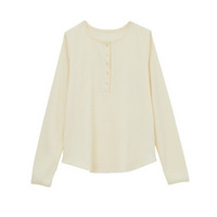 ヘンリーネックワッフルロンT