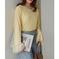 フレアーチュール袖スラブシアーT