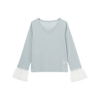 フレアーチュール袖スラブシアーT