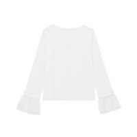 フレアーチュール袖スラブシアーT