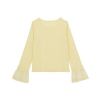 フレアーチュール袖スラブシアーT