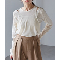 2WAYレイヤードシアーベロアトップス