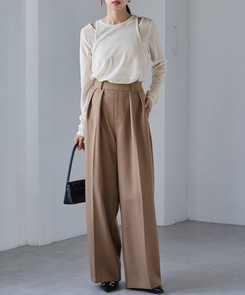 2WAYレイヤードシアーベロアトップス23