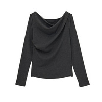 ドレープオフショルリブロンT