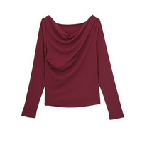 ドレープオフショルリブロンT