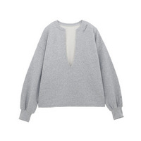 深Vネックロゴ刺繍スウェット