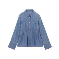 ライトデニムシャーリングデザインシャツ