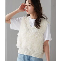 ループフリンジニットベスト