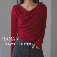 アシメオフショルリブニット