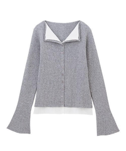 レイヤード配色ニットカーディガン11