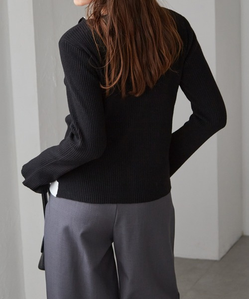 レイヤード配色ニットカーディガン14