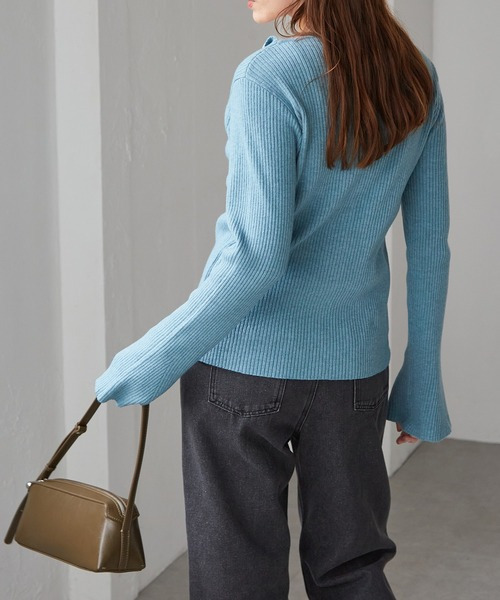 レイヤード配色ニットカーディガン19