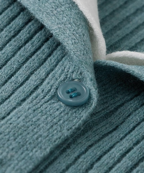 レイヤード配色ニットカーディガン7