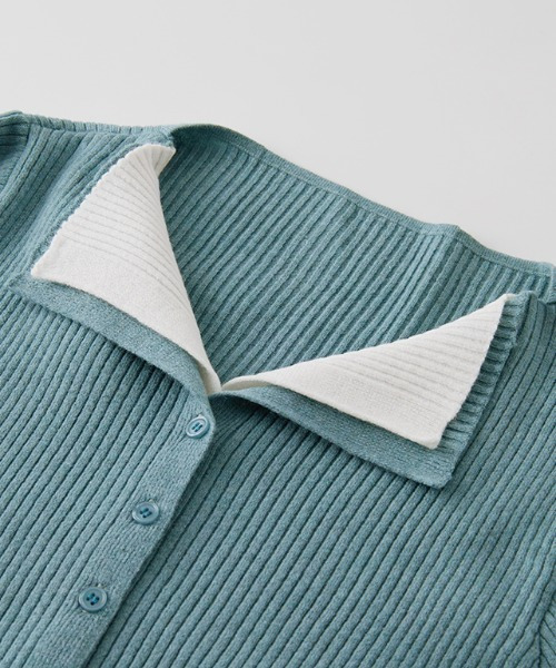 レイヤード配色ニットカーディガン8