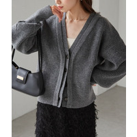 フロントレイヤードVカーディガン