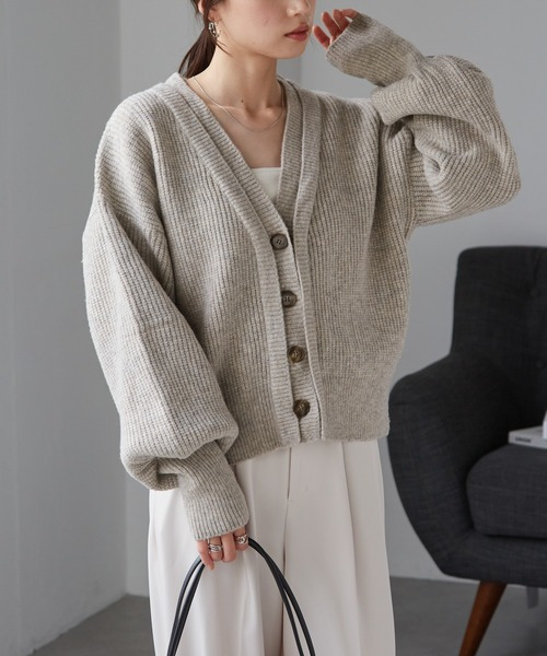 フロントレイヤードVカーディガン10