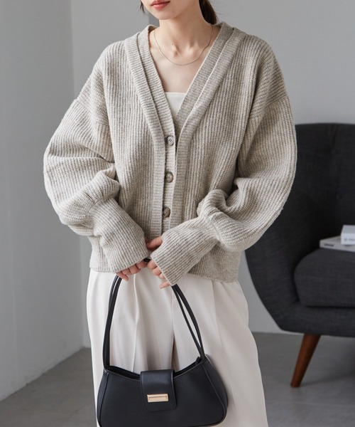 フロントレイヤードVカーディガン11
