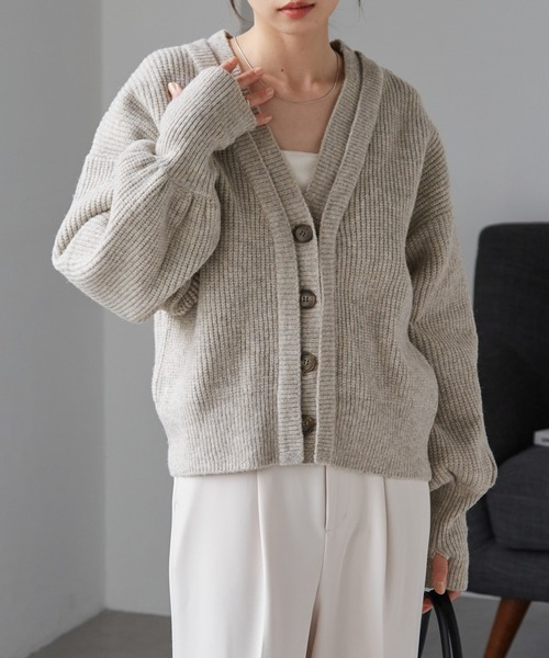 フロントレイヤードVカーディガン12