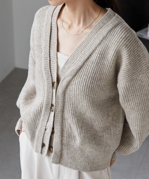 フロントレイヤードVカーディガン15