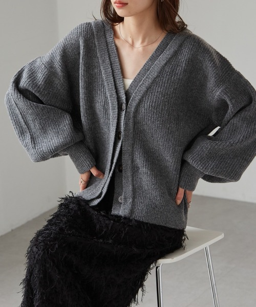 フロントレイヤードVカーディガン18