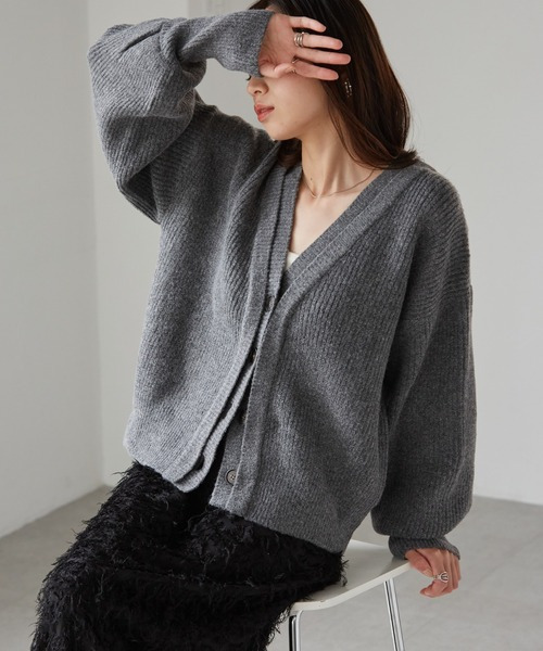 フロントレイヤードVカーディガン19