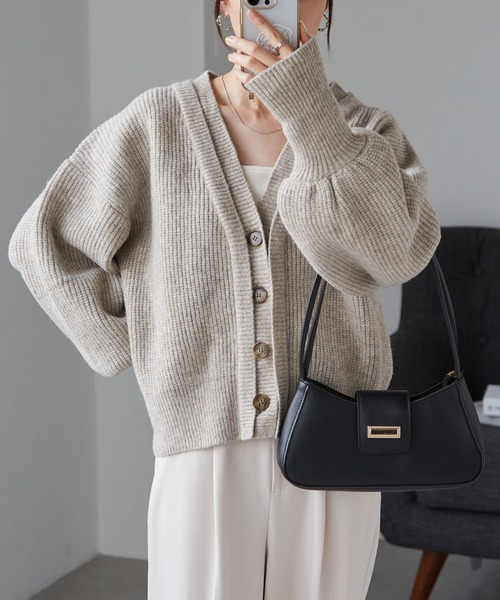 フロントレイヤードVカーディガン2