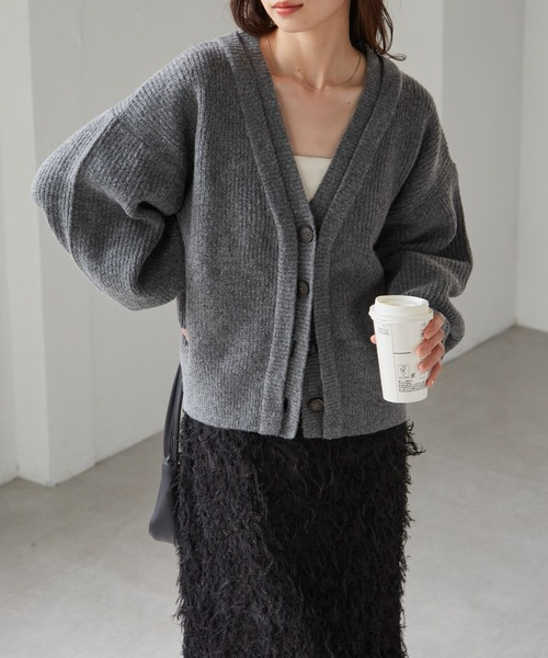 フロントレイヤードVカーディガン20