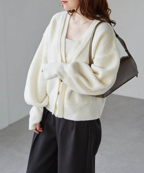 フロントレイヤードVカーディガン26