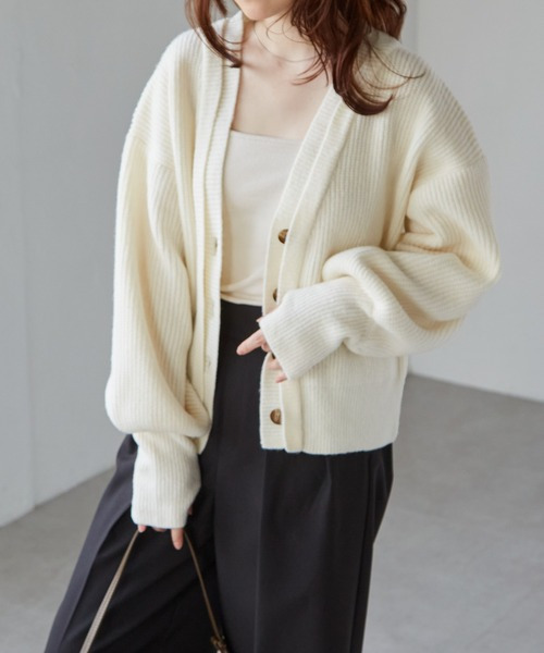 フロントレイヤードVカーディガン27