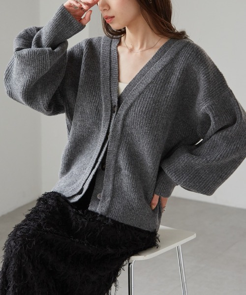 フロントレイヤードVカーディガン3