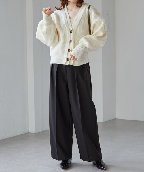 フロントレイヤードVカーディガン30