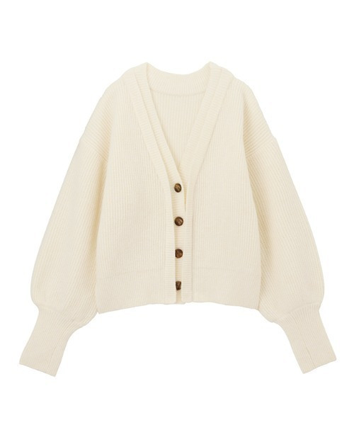 フロントレイヤードVカーディガン1
