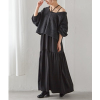 シャギーニット×キャミワンピースセット