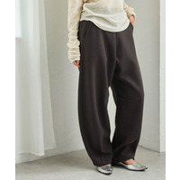 フェイクウールバレルレッグカーブパンツ