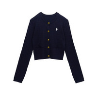 ＜U.S.POLO ASSN.＞別注 ゴールドボタン刺繍ケーブルニットカーディガン