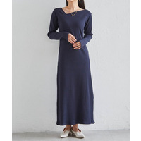 アシメネックリブワンピース