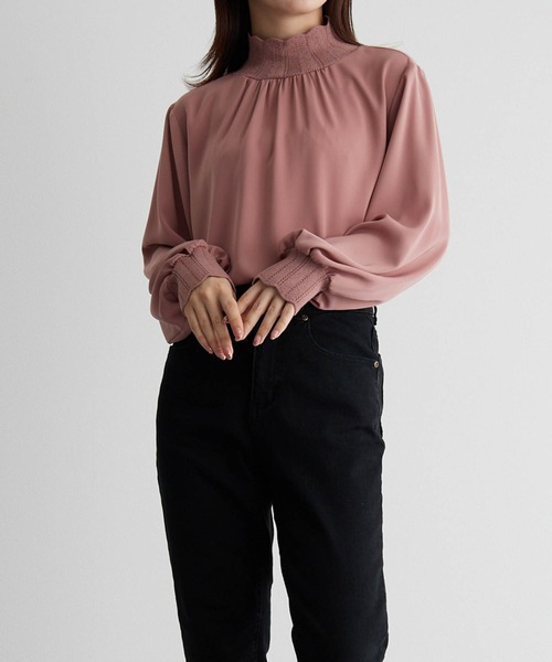 スカラップリブニット使いブラウス 大きいサイズ レディース27