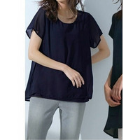 異素材重ねプルオーバー　大きいサイズ レディース