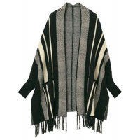 【動画】ヘリンボーンポンチョカーディガン　大きいサイズ レディース