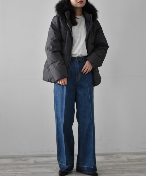 リアルファー付ダウンコート<ショート丈>(ファーは取り外しOK) 大きいサイズ レディース19