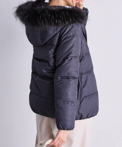 リアルファー付ダウンコート<ショート丈>(ファーは取り外しOK) 大きいサイズ レディース21
