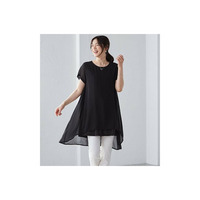 ひんやり！異素材使い重ねチュニック　大きいサイズ レディース
