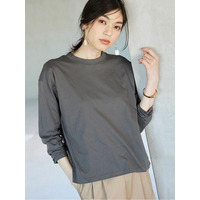 ＜Beautiful Cotton＞綿100％プチハイネックプルオーバー　半袖　大きいサイズ レディース