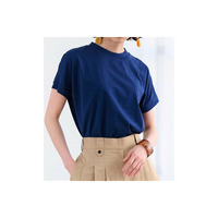 ＜Beautiful Cotton＞綿100％プチハイネックプルオーバー　半袖　大きいサイズ レディース