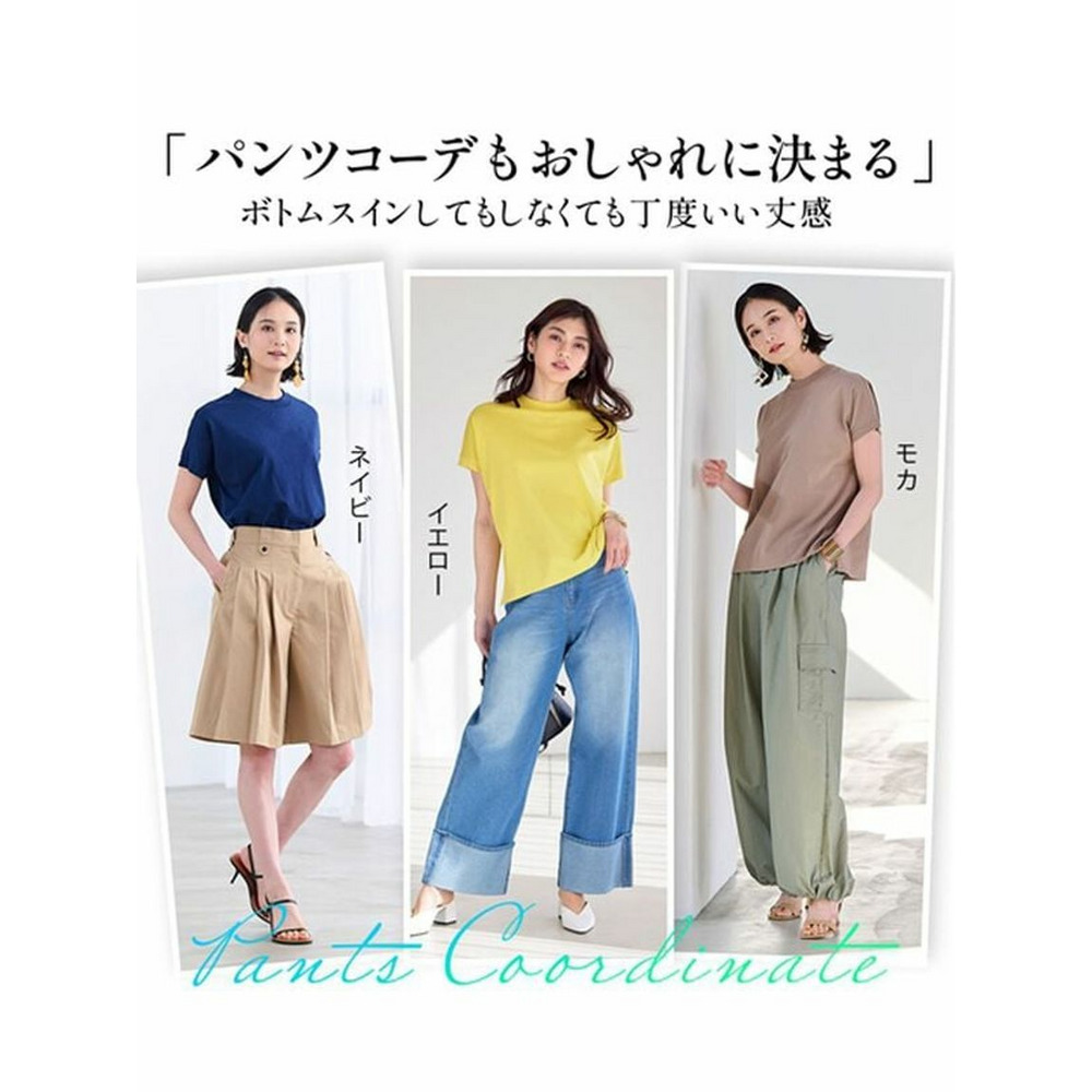 【動画】＜Beautiful Cotton＞綿100％プチハイネックプルオーバー　半袖　大きいサイズ レディース11