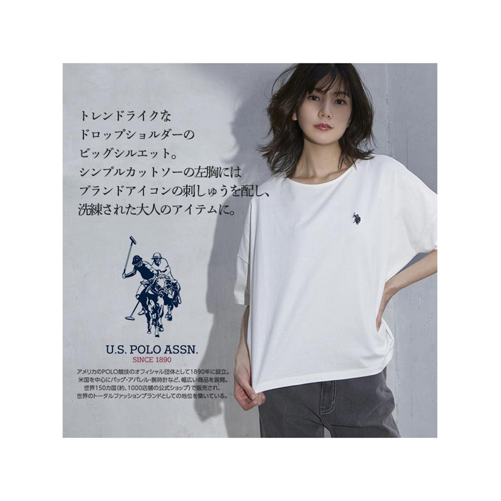 ＜U.S. POLO ASSN.＞綿１００％Tシャツ　大きいサイズ レディース2