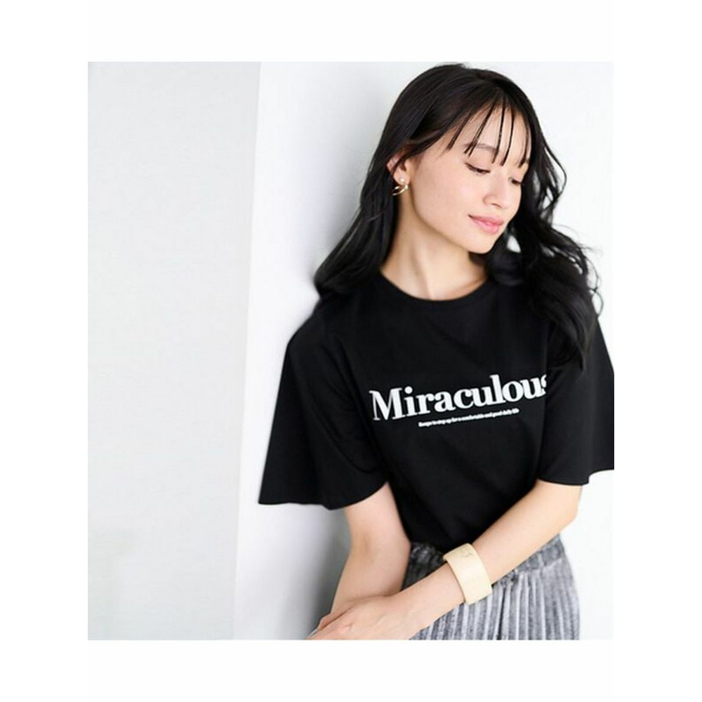 ひんやり！綿１００％フレア袖大人ロゴＴシャツ　大きいサイズ レディース7